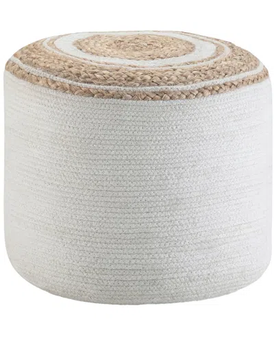 SIMPLI HOME SIMPLI HOME SERENA BOHO ROUND BRAIDED POUF