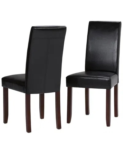 Simpli Home Set Of 2 Acadian Parson Dining Chairs In Black