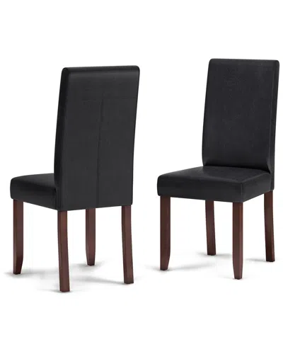 Simpli Home Set Of 2 Acadian Parson Dining Chairs In Black