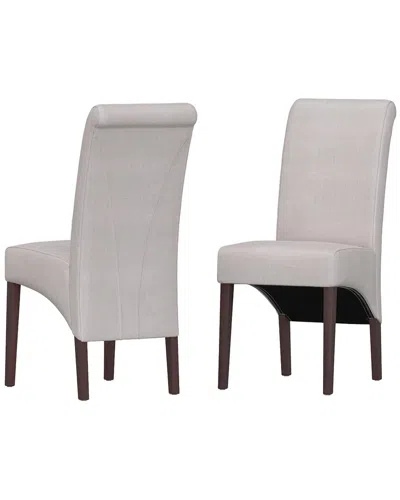 Simpli Home Set Of 2 Avalon Parson Dining Chairs In Gray