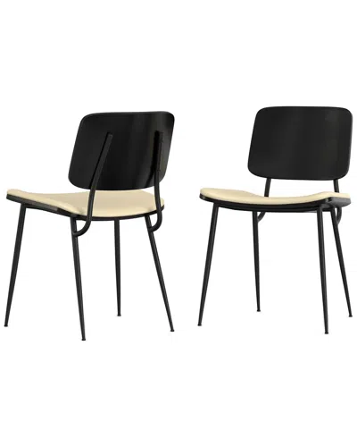 Simpli Home Set Of 2 Hayley Dining Chairs In Black