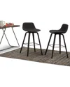 Simpli Home Set Of 2 Randolph Mid Century Modern 28in Bentwood Counter/ Bar  Height Stools In Black