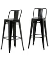 Simpli Home Set Of 2 Rayne Industrial Metal 30in Bar Stools In Black