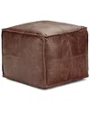 Simpli Home Sheffield Boho Square Pouf