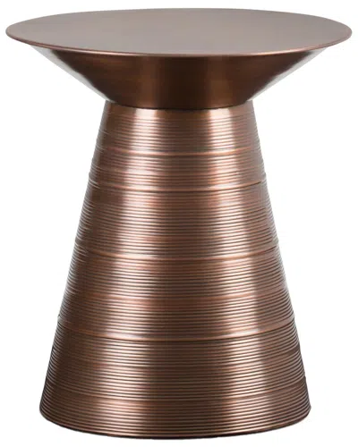Simpli Home Sheridan Industrial 18in Metal Accent Side Table In Brown