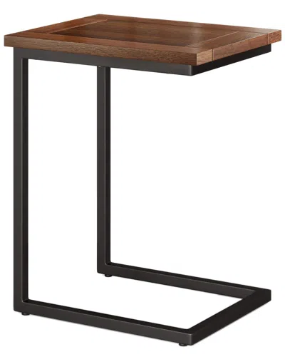 Simpli Home Skyler 16in Solid Mango/metal Industrial C Side Table In Brown