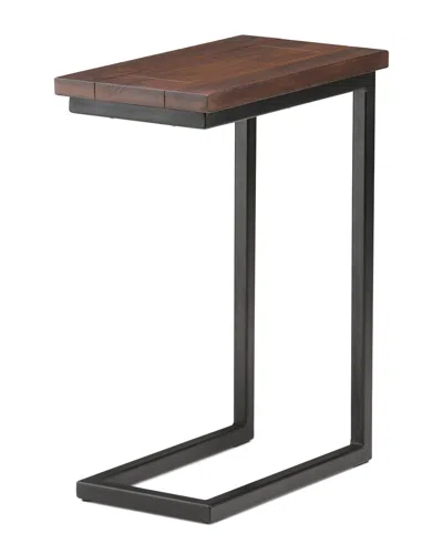 Simpli Home Skyler 18in Solid Mango/metal Industrial C Side Table