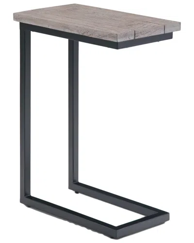 Simpli Home Skyler 18in Solid Mango/metal Industrial C Side Table In Gray