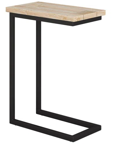 Simpli Home Skyler 18in Solid Mango/metal Industrial C Side Table In Brown