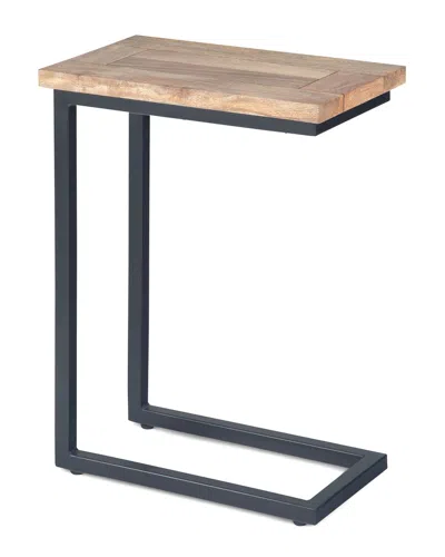 Simpli Home Skyler 18in Solid Mango/metal Industrial C Side Table In Brown