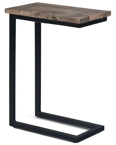 Simpli Home Skyler 18in Solid Mango/metal Industrial C Side Table In Black