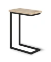 Simpli Home Skyler Solid Mango Wood C Side Table In Distressed White Wash