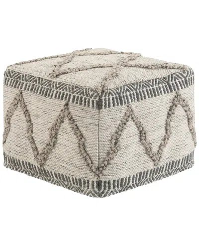Simpli Home Sweeney Boho Square Pouf In Brown