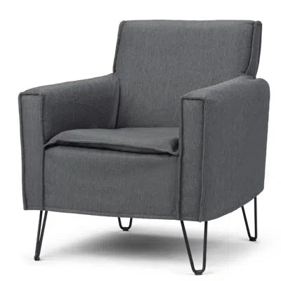 Simpli Home Warren 71.12cm Wide Polyester Armchair In Gray