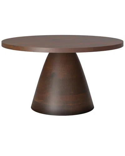 Simpli Home Winnie Solid Acacia Wood 30in Round Modern Coffee Table In Brown