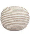 Simpli Home Yolanda Boho Round Pouf In Brown