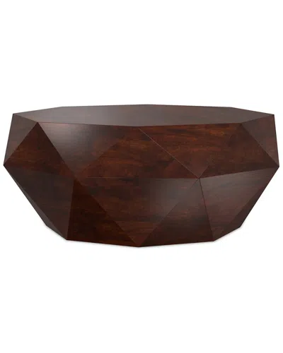 Simpli Home Zayn Solid Acacia Wood 35in Irregular Contemporary Coffee Table In Brown