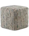Simpli Home Zoey Boho Cube Woven Pouf