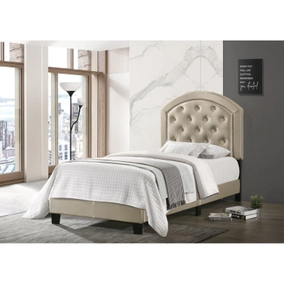 Simplie Fun 1pc Upholstered Platform Bed In Multi