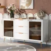 Simplie Fun 3-drawer Storage Cabinet With Metal Handles For Various Rooms
