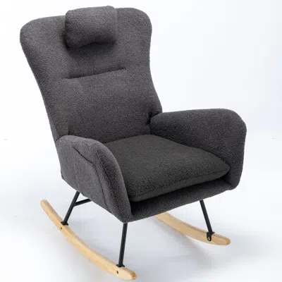 Simplie Fun 35.5 Inch Rocking Chair In Gray