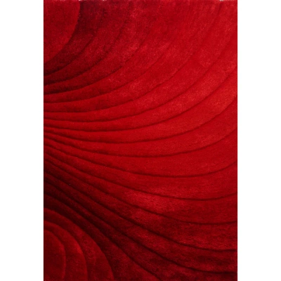 Simplie Fun 3d Shaggy Hand Tufted Area Rug In Red
