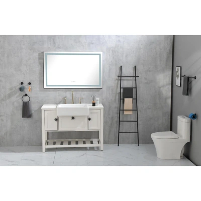 Simplie Fun 40 X 32 Inch Led Mirror Bathroom Vanity Mirrors In Gray