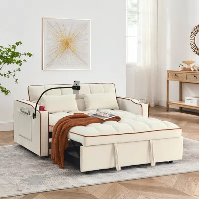 Simplie Fun 55.51 Inch Versatile Foldable Sofa Bed In 3 Lengths In Multi