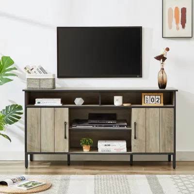 Simplie Fun 58-inch Tv Stand And Media Entertainment Center Console In Multi