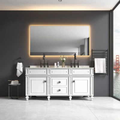 Simplie Fun 60x 36inch Led Mirror Bathroom Vanity Mirror In Metallic