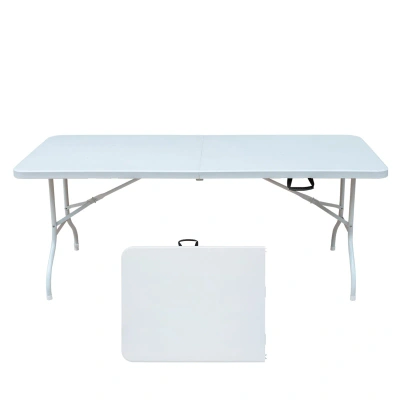 Simplie Fun 6ft Portable Folding Table In Blue