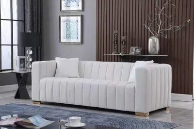 Simplie Fun A Modern Channel Sofa Take On A Traditional Chesterfield In White