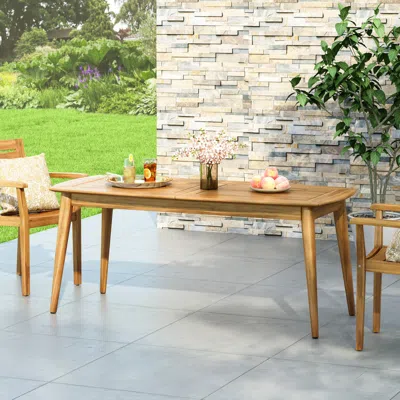 Simplie Fun Acacia Wood Outdoor Dining Table Rustic Charm Meets Modern