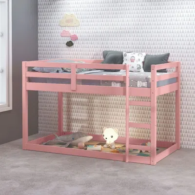 Simplie Fun Bed In Solid Wood In Pink