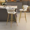 Simplie Fun Beige Gold Low-back Bar Chairs Set, Counter Height