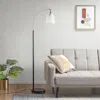 SIMPLIE FUN BRISTOL ARCHED METAL FLOOR LAMP WITH FROSTED GLASS SHADE