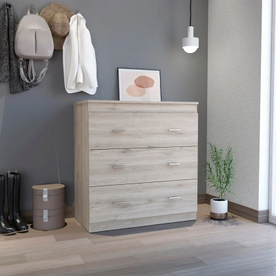 Simplie Fun Calvetta 3-drawer Dresser Light Grey In Neutral