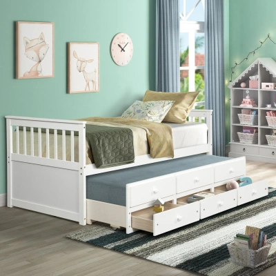Simplie Fun Captain's Bed Twin Daybed In White