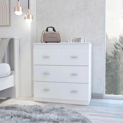 Simplie Fun Classic Three Drawer Dresser In White