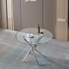 SIMPLIE FUN CONTEMPORARY ROUND CLEAR DINING TEMPERED GLASS TABLE