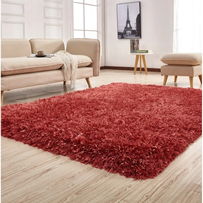 Simplie Fun Coral  Hand Tufted Shag Area Rug In Red
