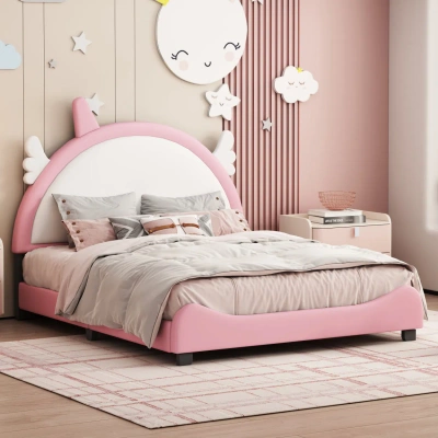 Simplie Fun Cute Full Size Upholstered Bed In Pink