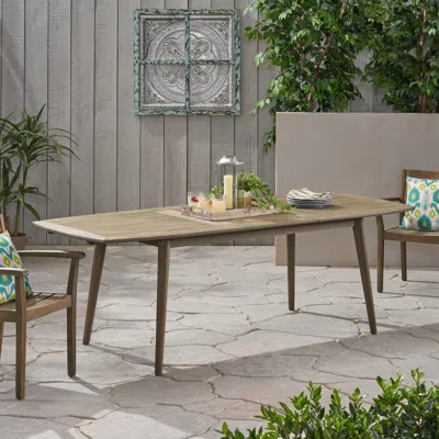 Simplie Fun Expandable Acacia Wood Dining Table For Outdoor Gatherings ...