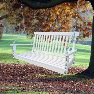 Simplie Fun Front Porch Swing In White
