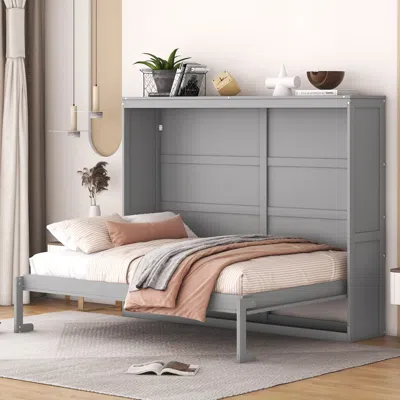 Simplie Fun Full Size Murphy Bed Wall Bed In Gray