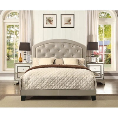 Simplie Fun Full Upholstered Platform Bed In Gray