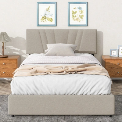 Simplie Fun Full Upholstered Platform Bed In Gray