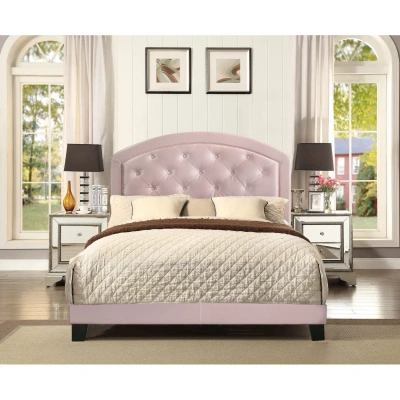 Simplie Fun Full Upholstered Platform Bed In Pink