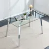 Simplie Fun Glass Dining Table Modern Minimalist Rectangular For 46