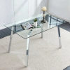 SIMPLIE FUN GLASS DINING TABLE MODERN MINIMALIST RECTANGULAR FOR 46